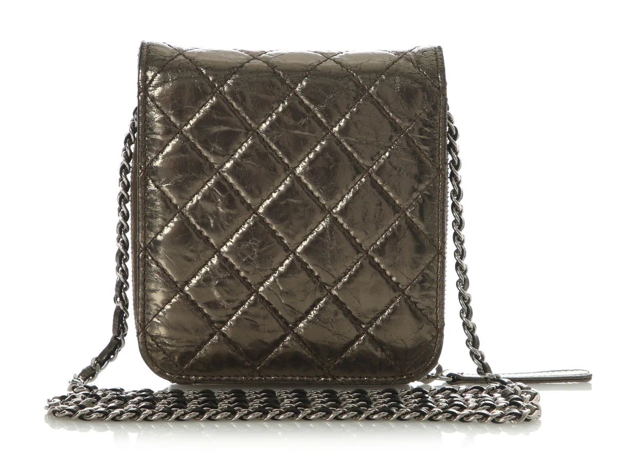 Chanel Small Part-Quilted Metallic Crossbody - Image 4