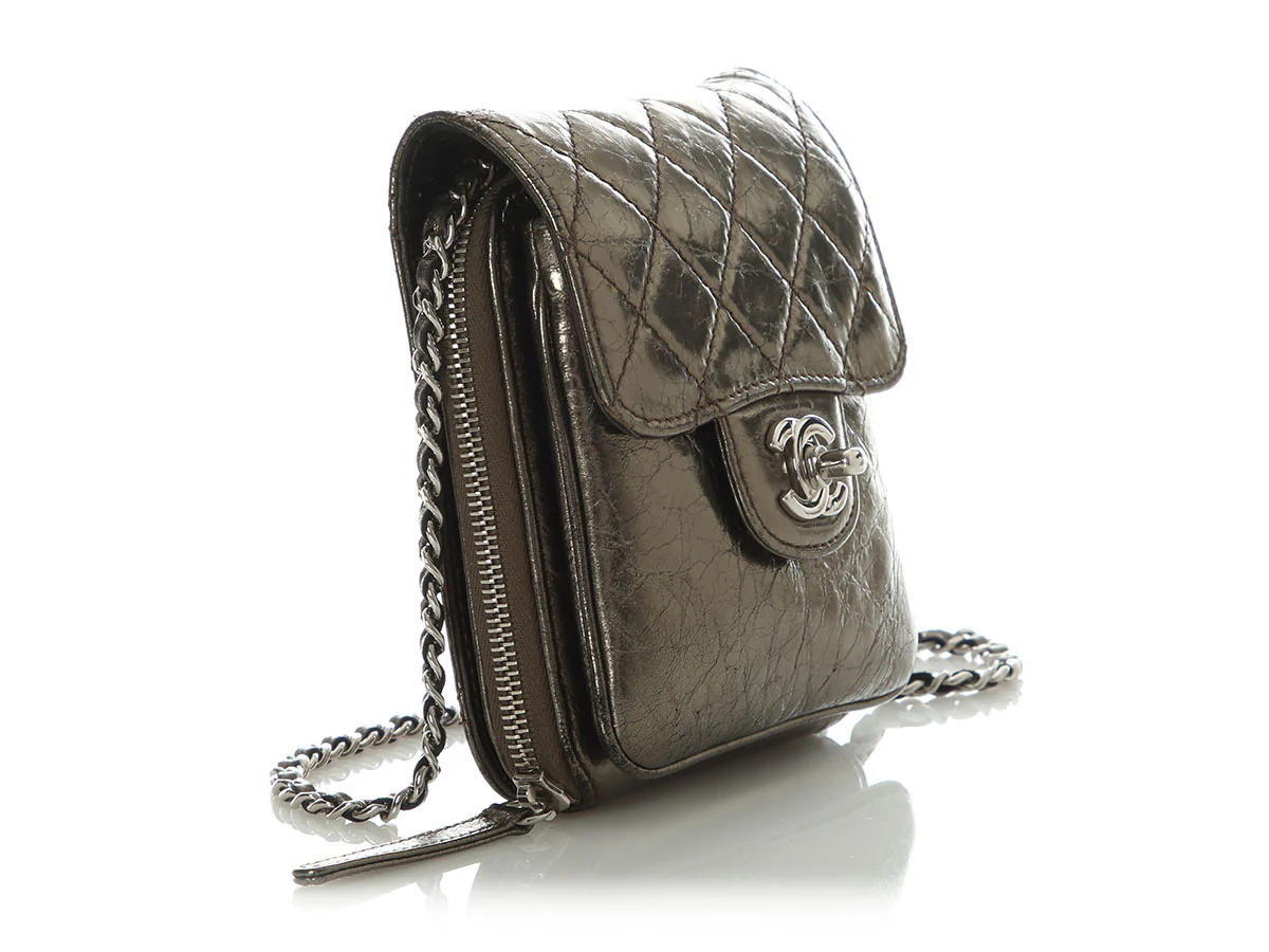 Chanel Small Part-Quilted Metallic Crossbody - Image 5
