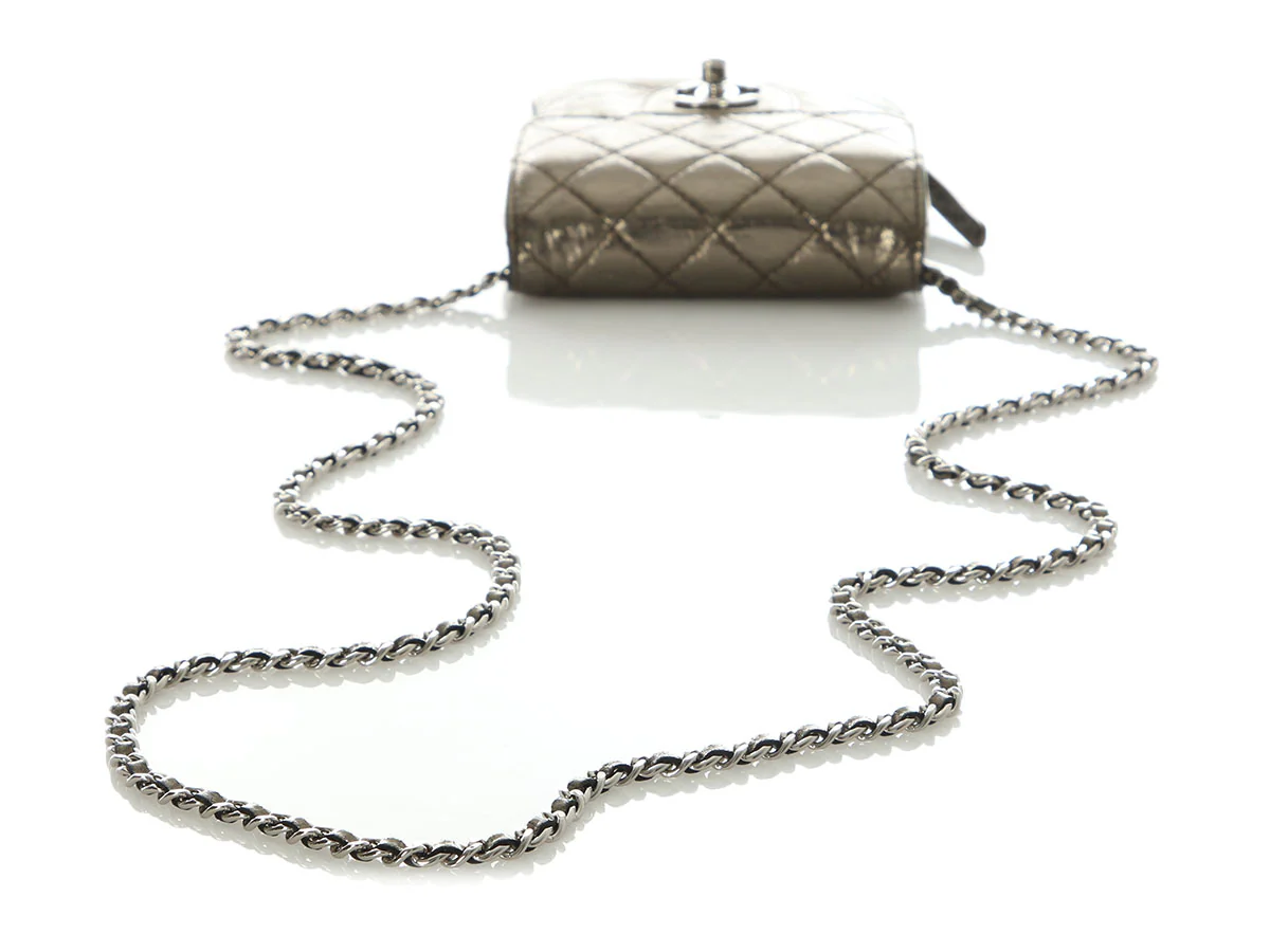 Chanel Small Part-Quilted Metallic Crossbody - Image 7