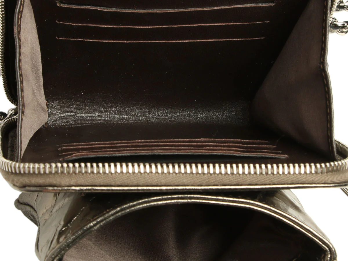 Chanel Small Part-Quilted Metallic Crossbody - Image 8