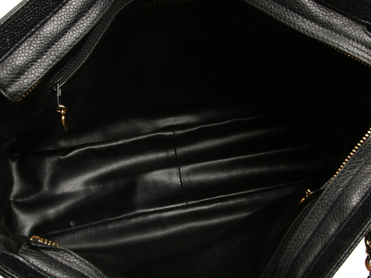 Chanel Vintage Black Caviar Triple CC Tote - Image 8