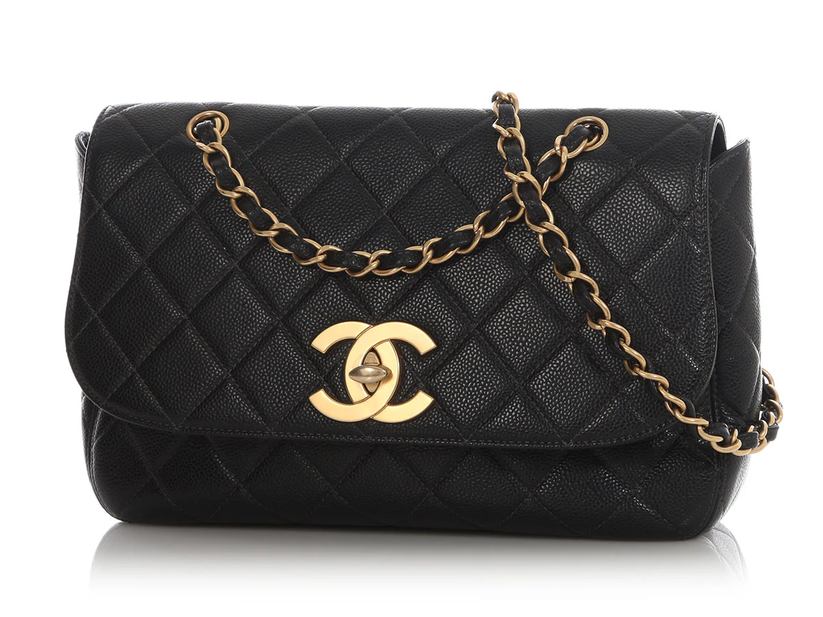Chanel Vintage Black Quilted Caviar Flap - Image 3