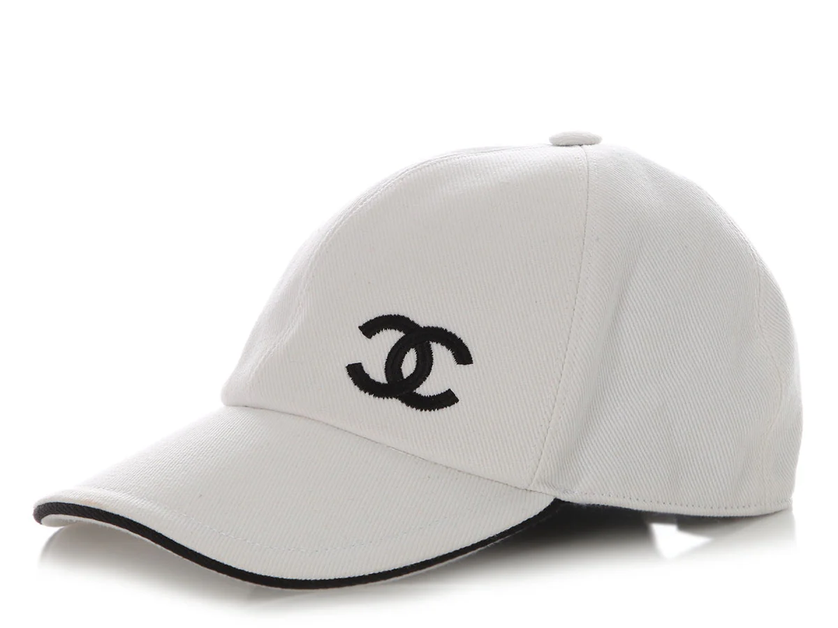Chanel White CC Baseball Hat - Image 2