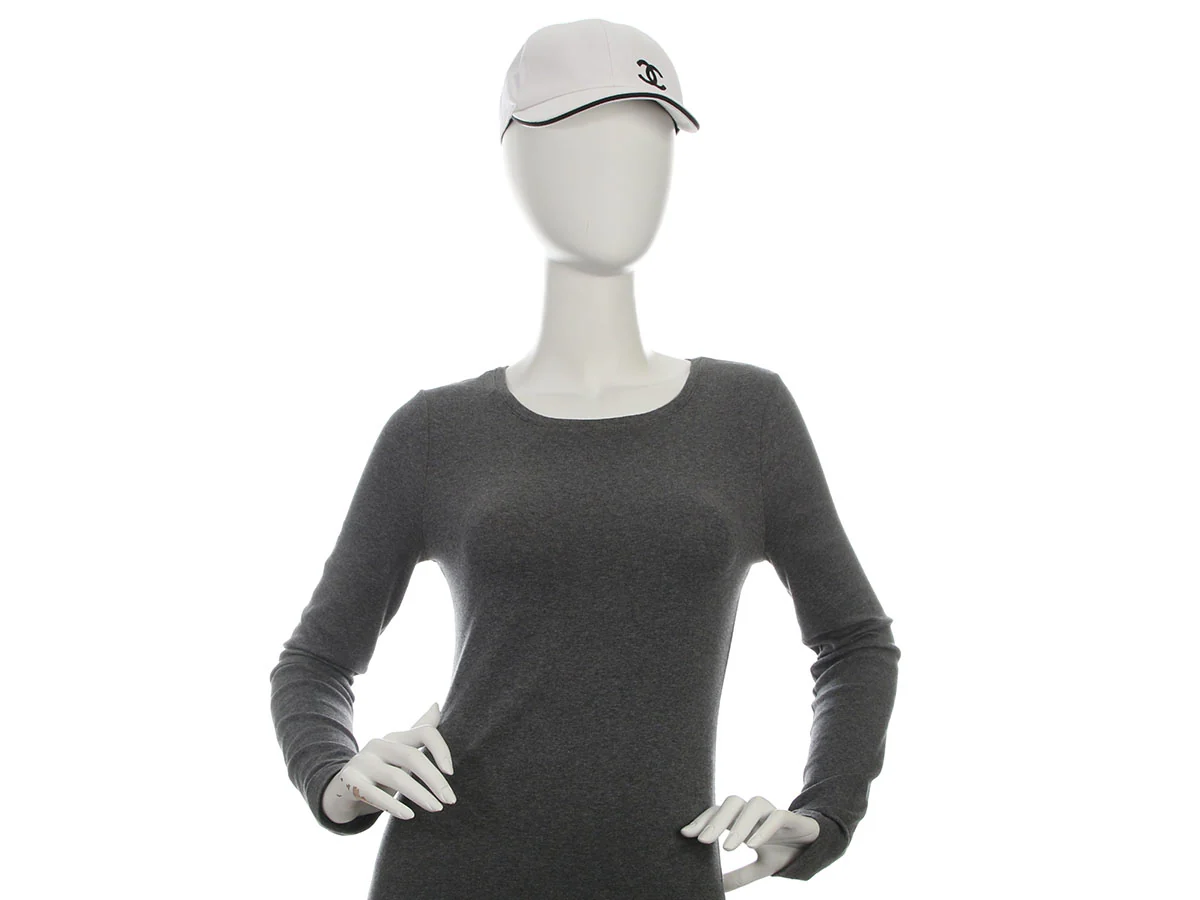 Chanel White CC Baseball Hat - Image 6