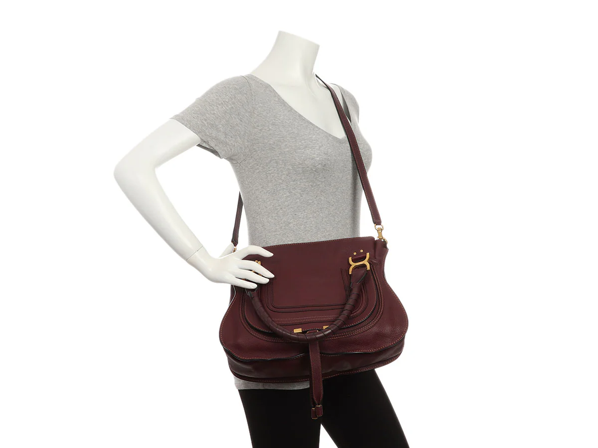 Chloe Medium Dark Velvet Marcie Satchel - Image 9