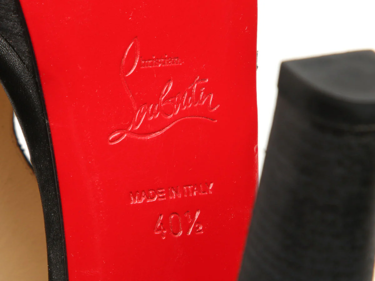 Christian Louboutin Black Hassaneta 120 Studded Sandals - Image 7