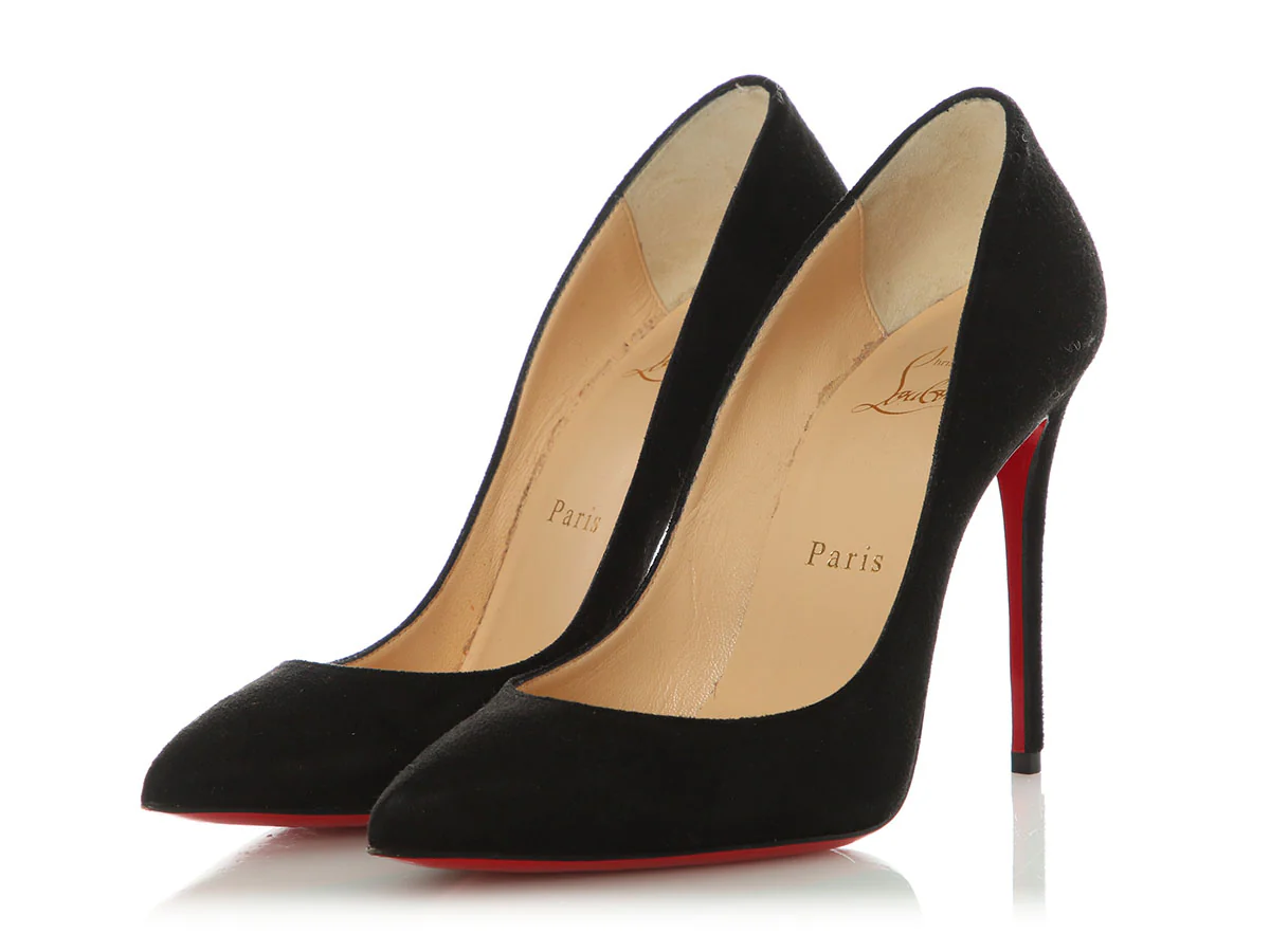 Christian Louboutin Black Velour Pigalle Follies 100 - Image 3