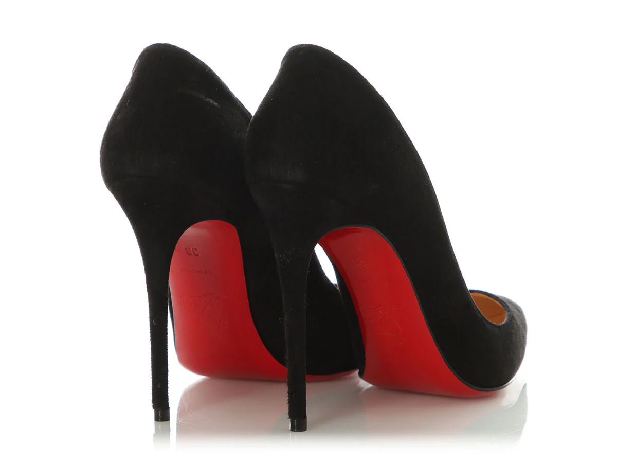 Christian Louboutin Black Velour Pigalle Follies 100 - Image 4