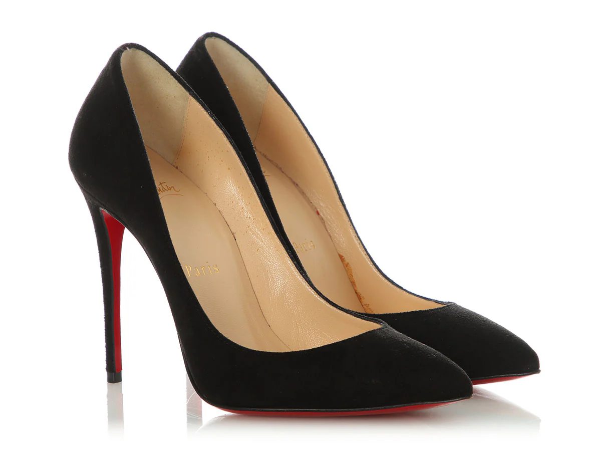 Christian Louboutin Black Velour Pigalle Follies 100 - Image 5
