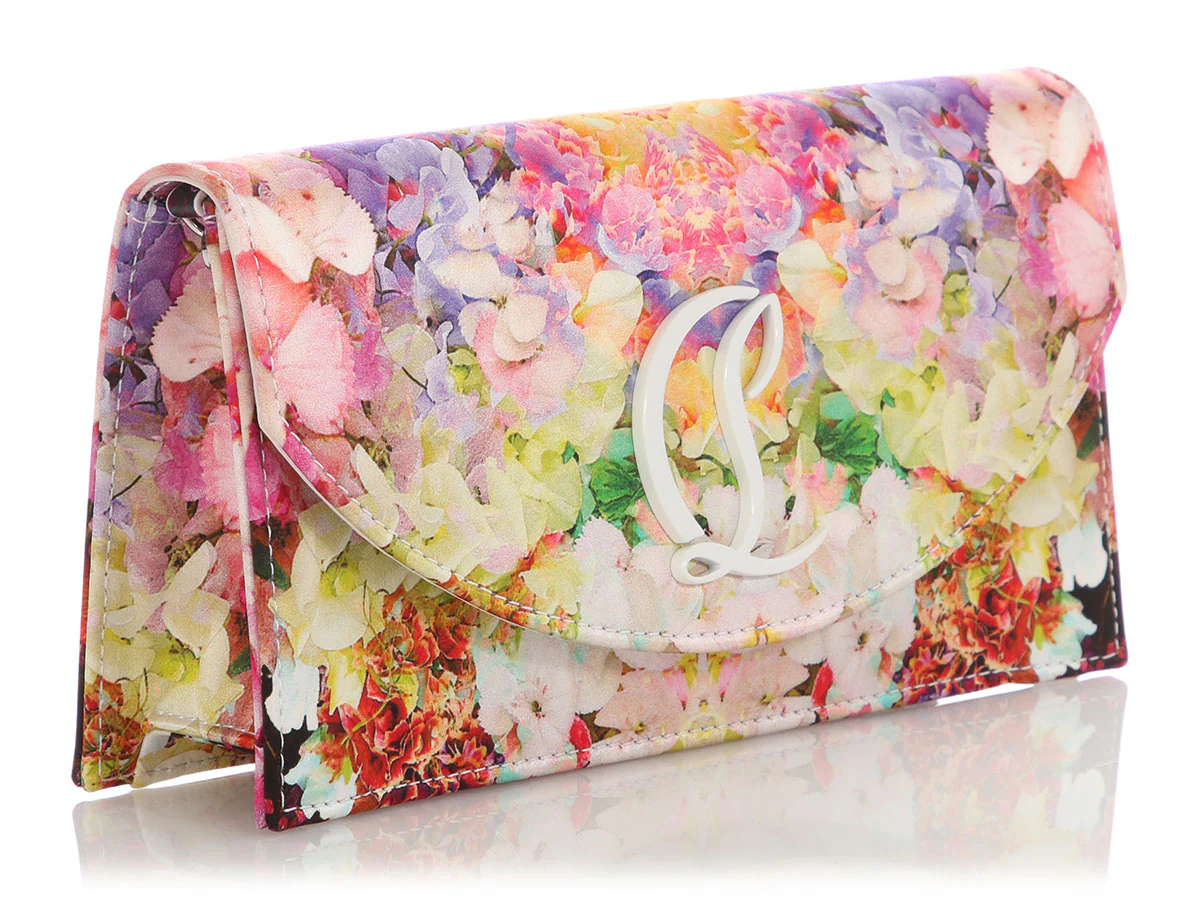 Christian Louboutin Floral Satin Loubi54 Clutch - Image 6