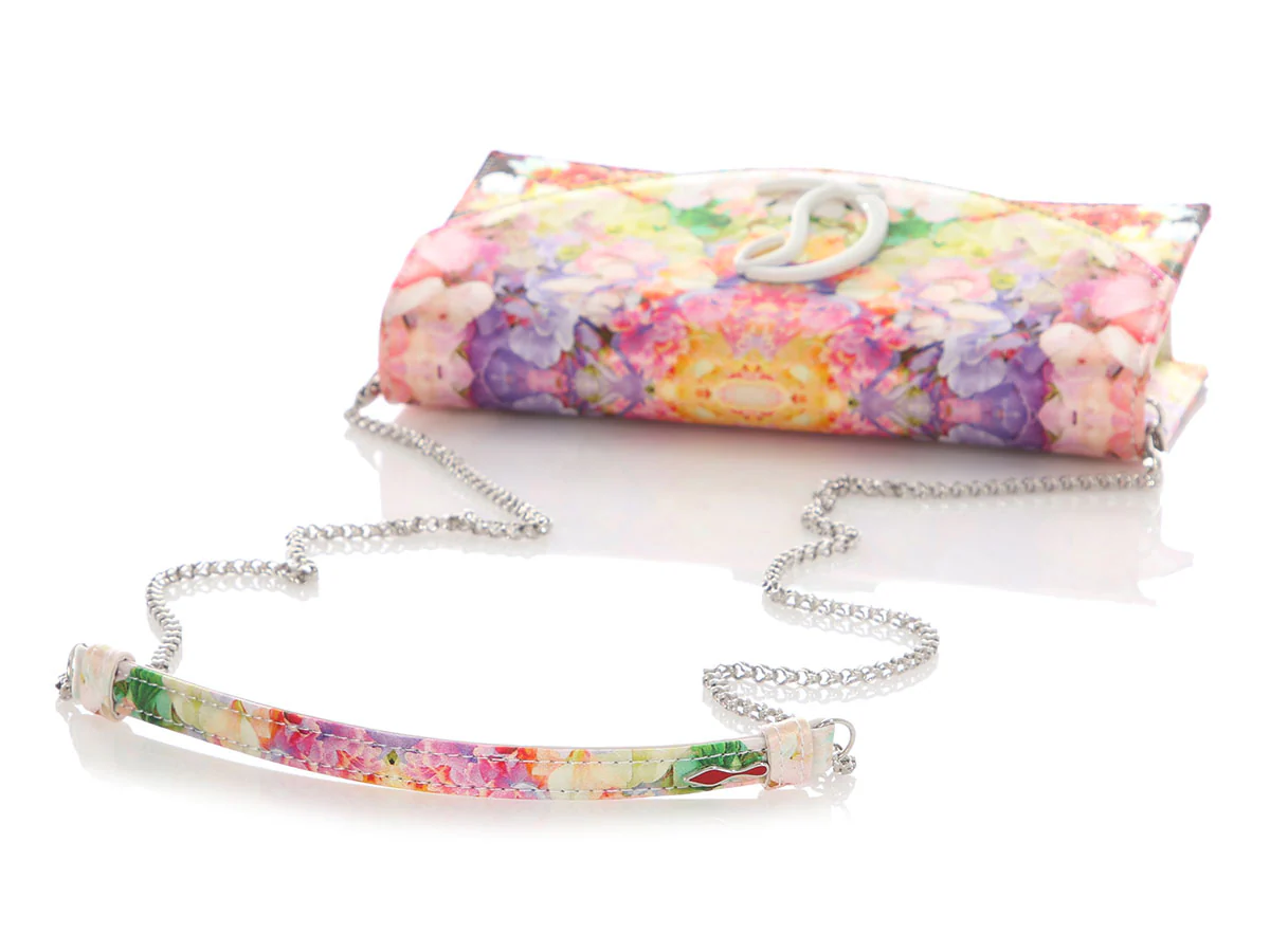 Christian Louboutin Floral Satin Loubi54 Clutch - Image 8