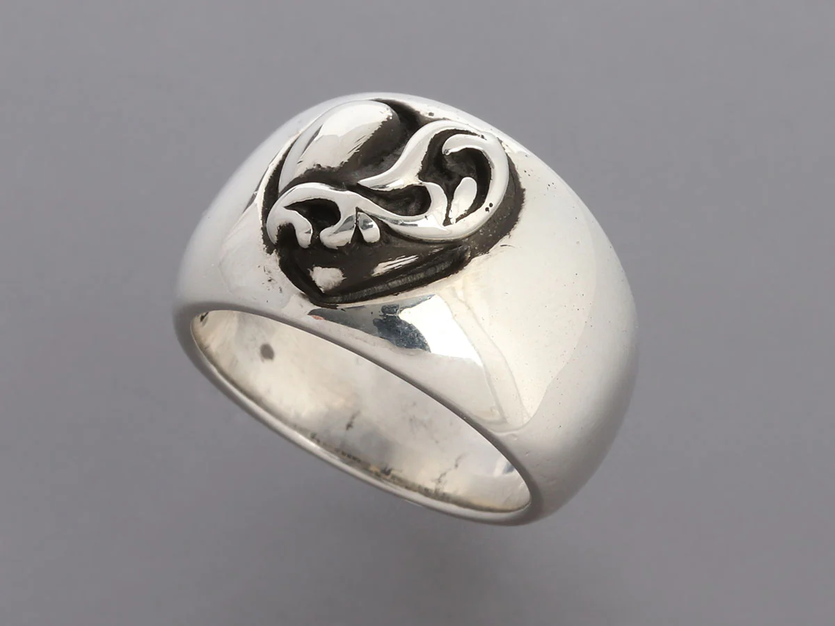 Chrome Hearts Sterling Silver Heart Band Ring - Image 3