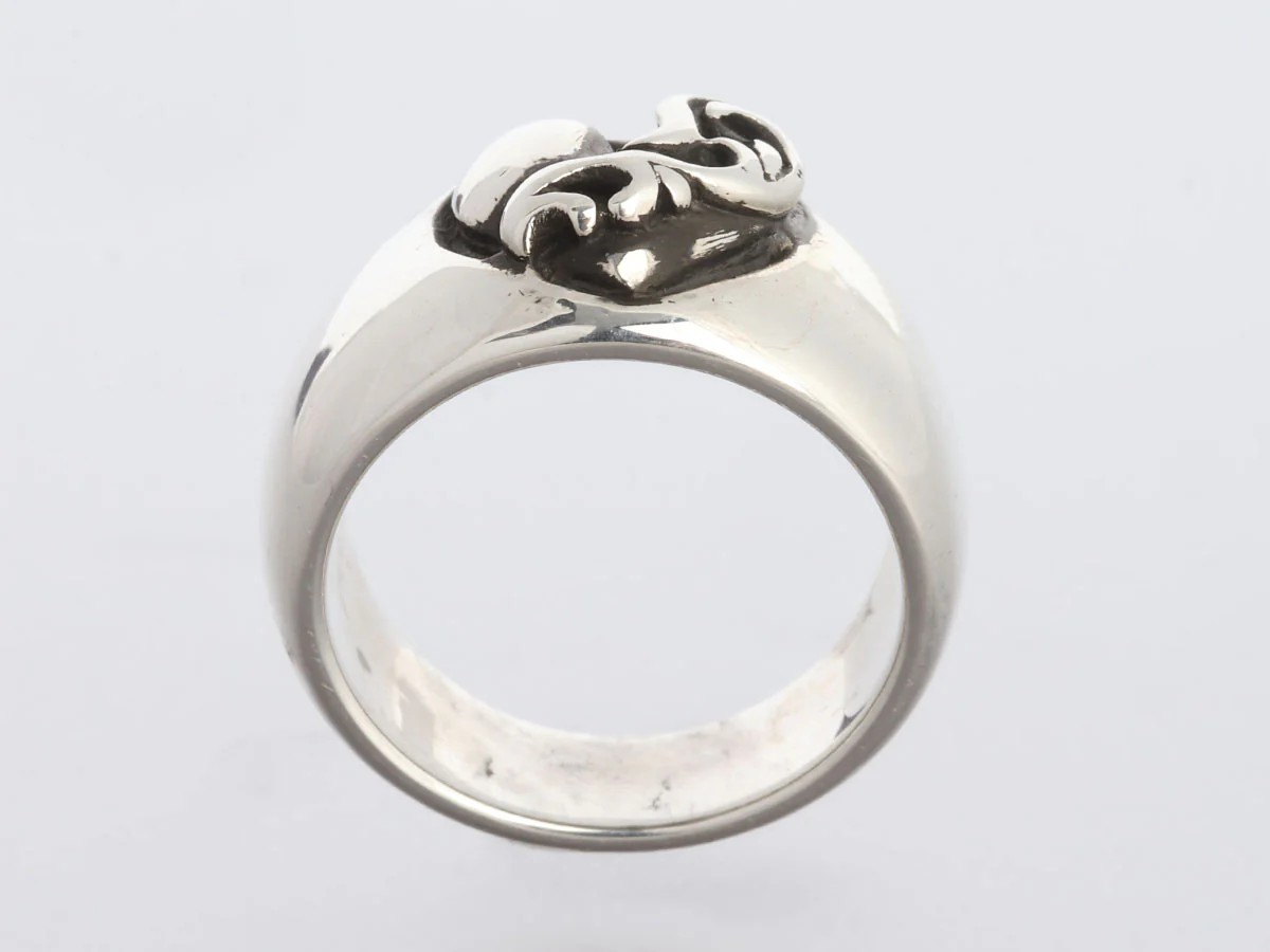 Chrome Hearts Sterling Silver Heart Band Ring - Image 4