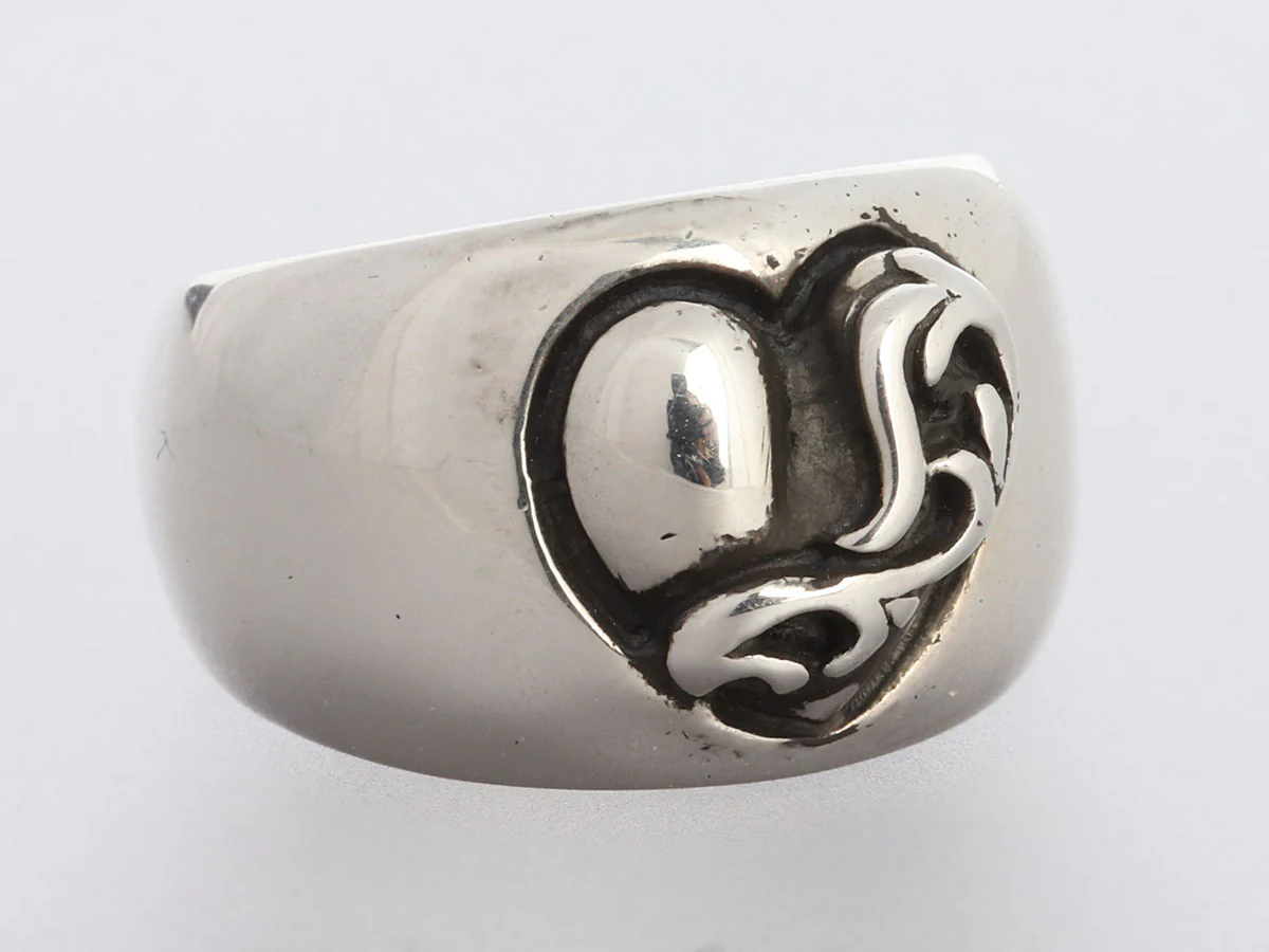 Chrome Hearts Sterling Silver Heart Band Ring - Image 5