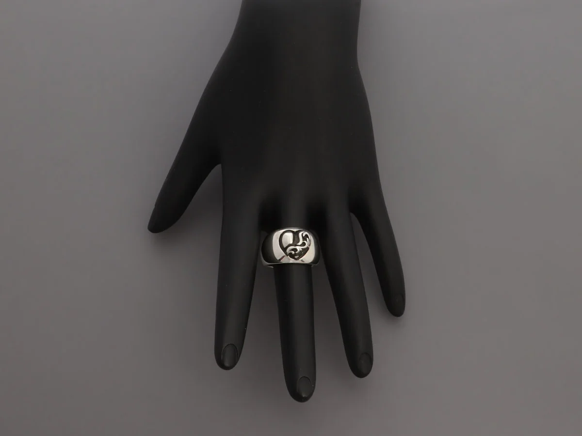 Chrome Hearts Sterling Silver Heart Band Ring - Image 6