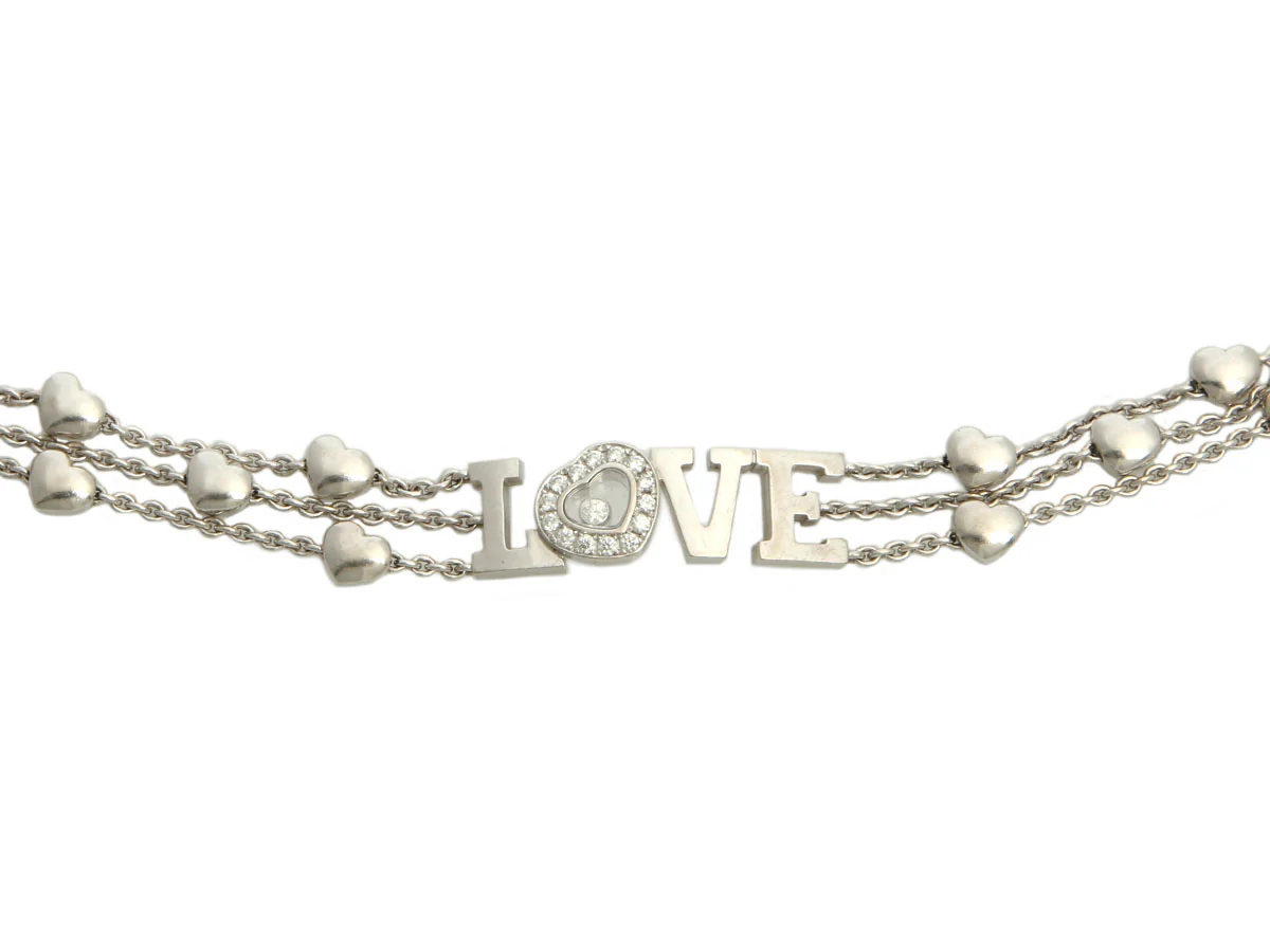 Chopard 18K White Gold Love Happy Diamonds Bracelet