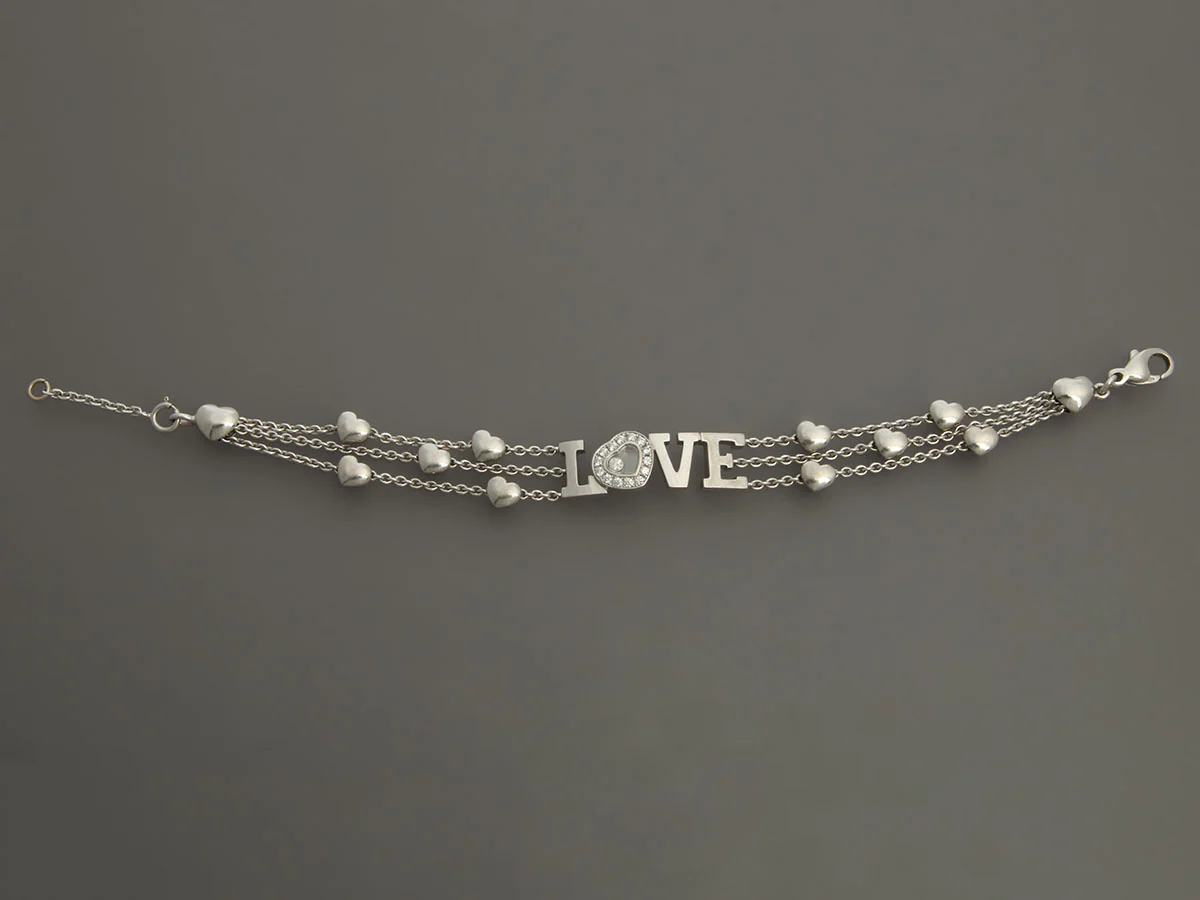 Chopard 18K White Gold Love Happy Diamonds Bracelet - Image 2