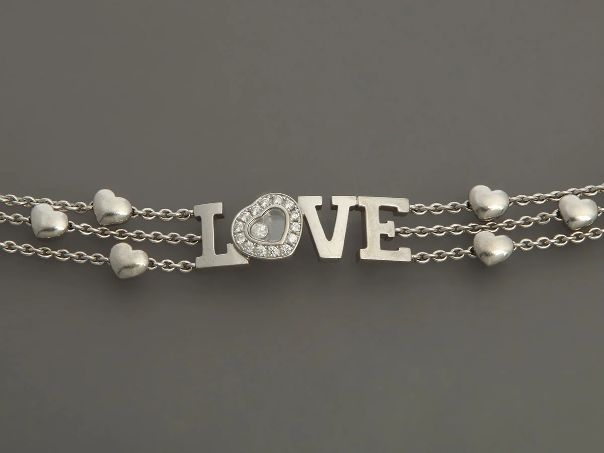 Chopard 18K White Gold Love Happy Diamonds Bracelet - Image 3