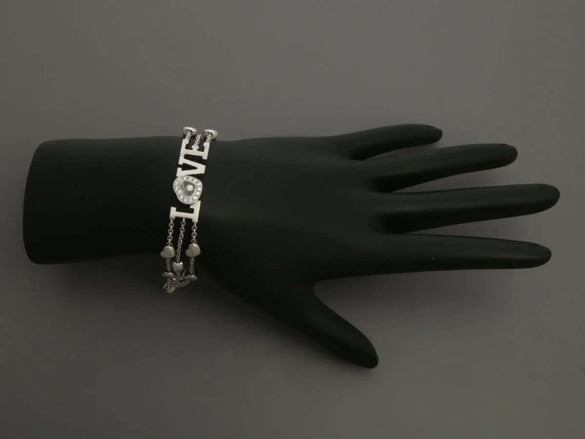 Chopard 18K White Gold Love Happy Diamonds Bracelet - Image 5