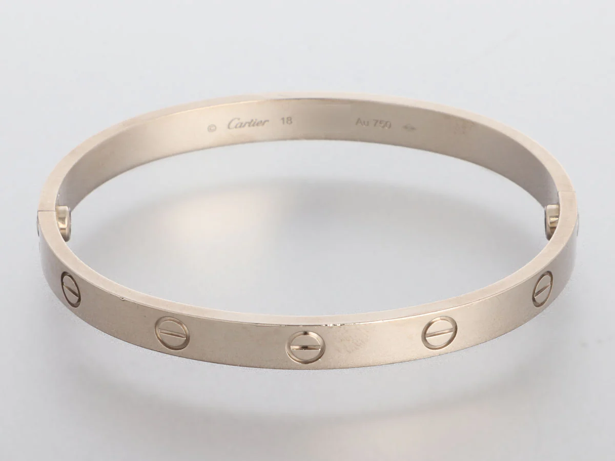 Cartier 18K White Gold Love Bracelet 18 - Image 5