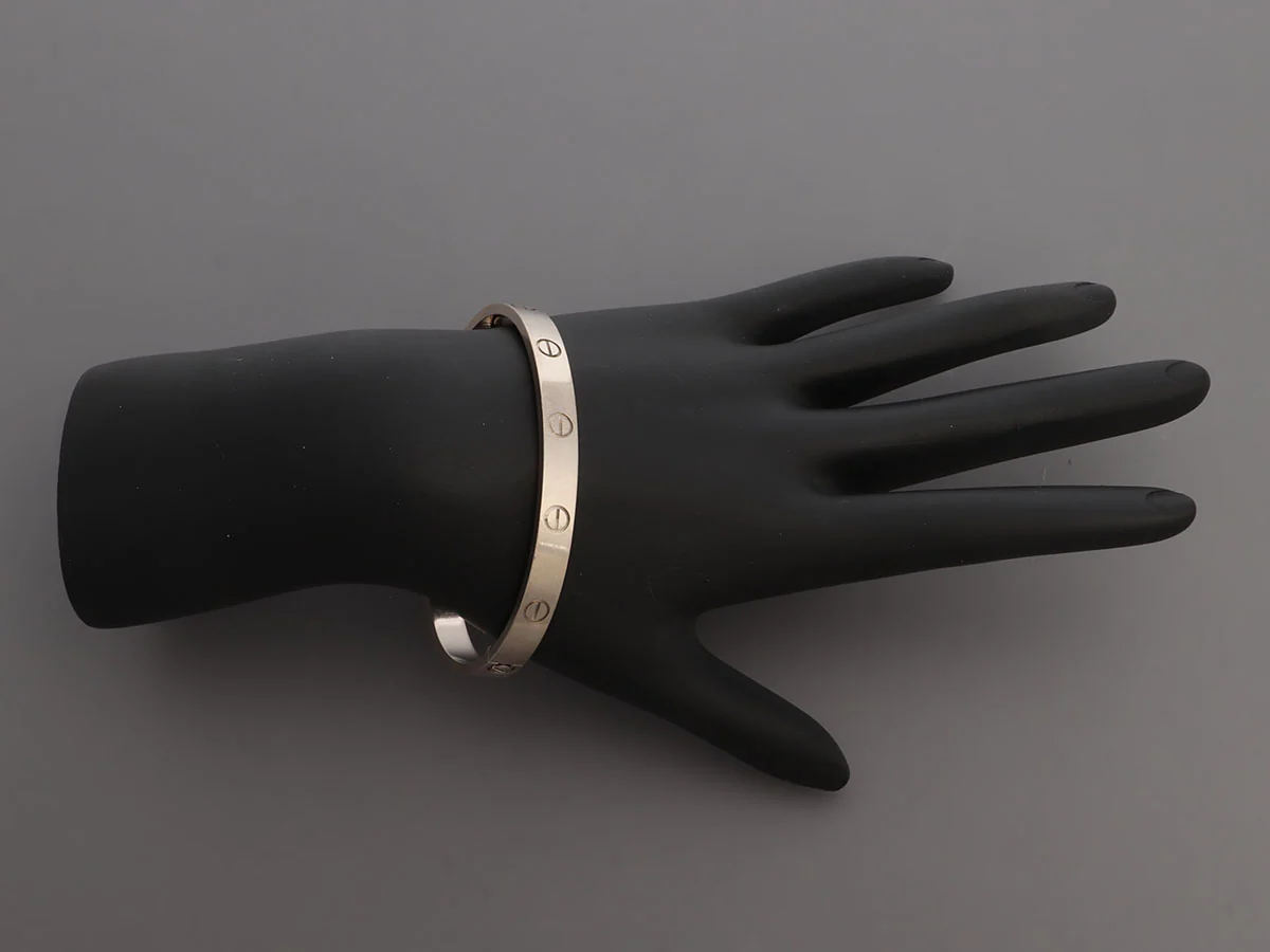 Cartier 18K White Gold Love Bracelet 18 - Image 6