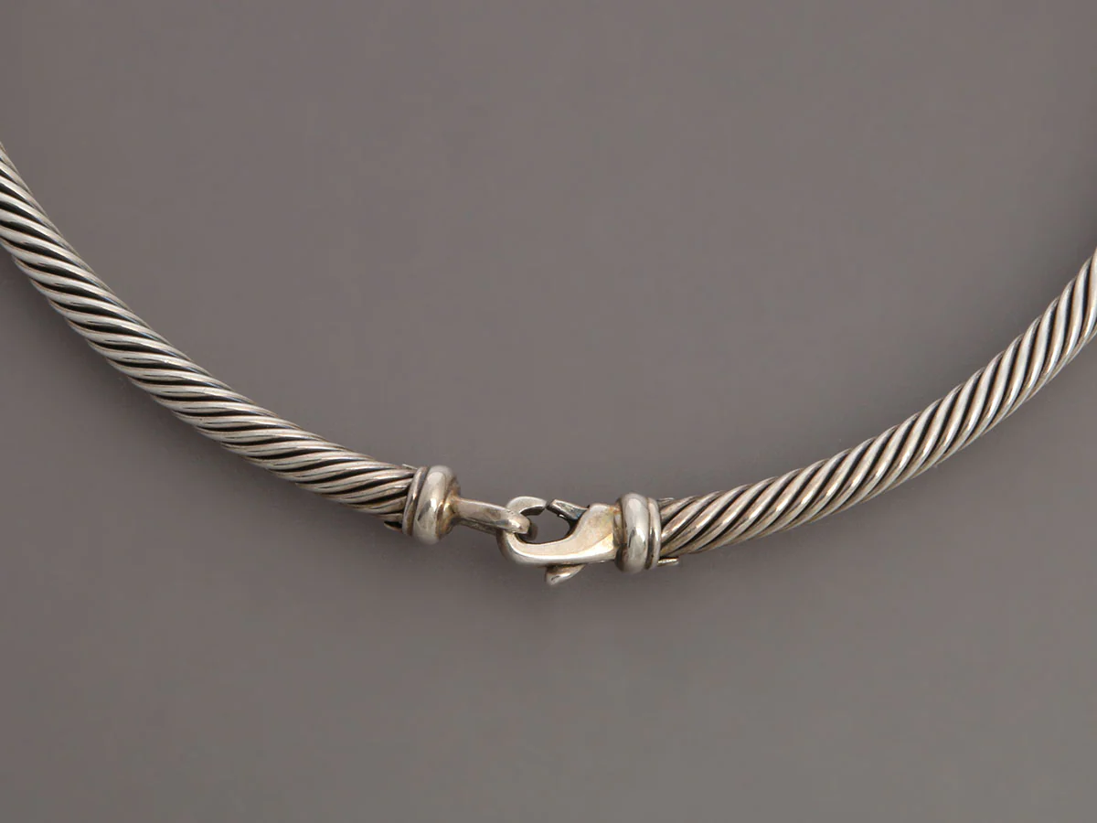 David Yurman Sterling Silver and 14K Yellow Gold Cable Choker - Image 3