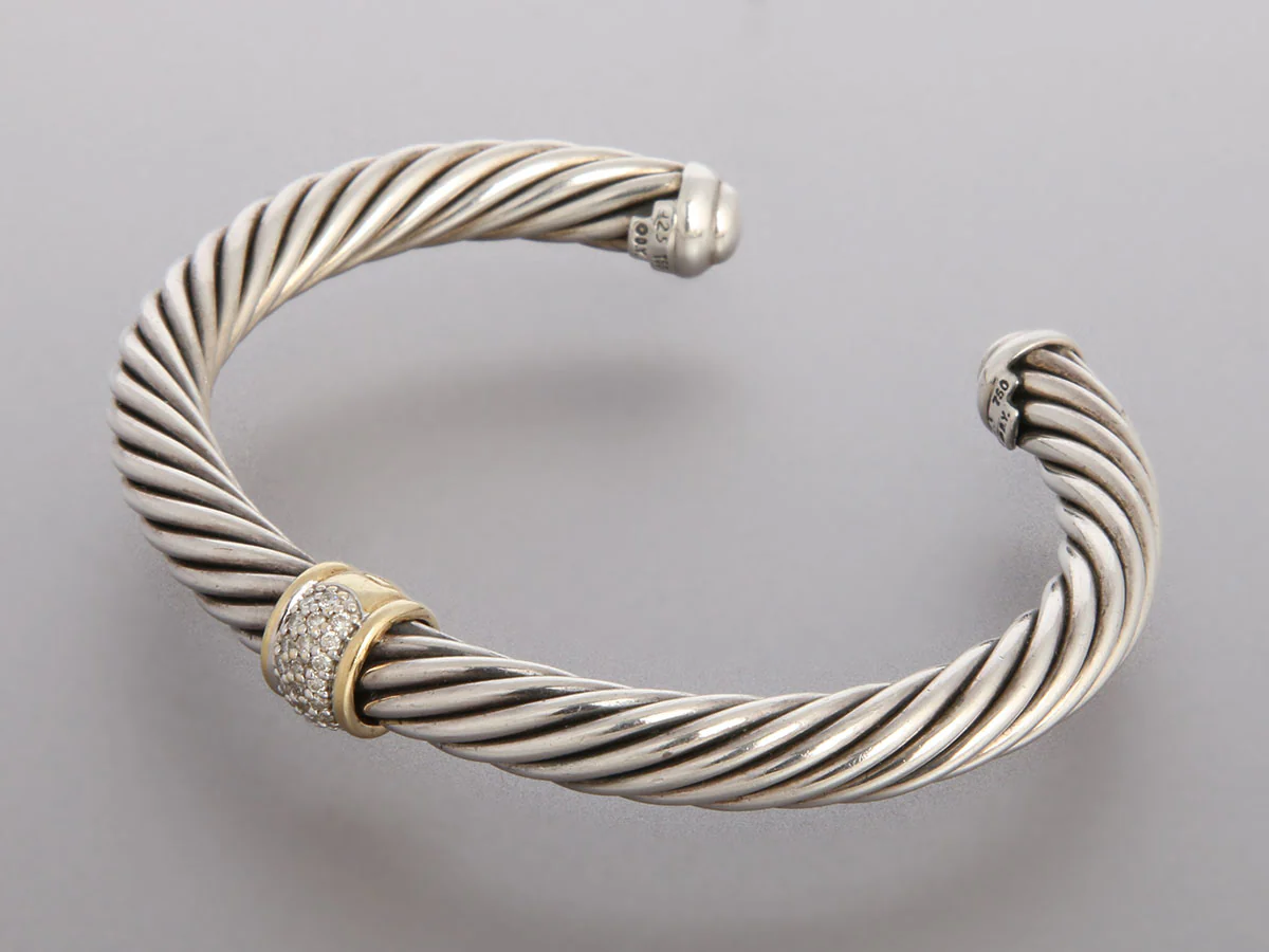 David Yurman Vintage Diamond Cable Classic Cuff - Image 3