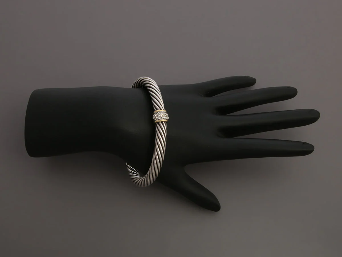 David Yurman Vintage Diamond Cable Classic Cuff - Image 5