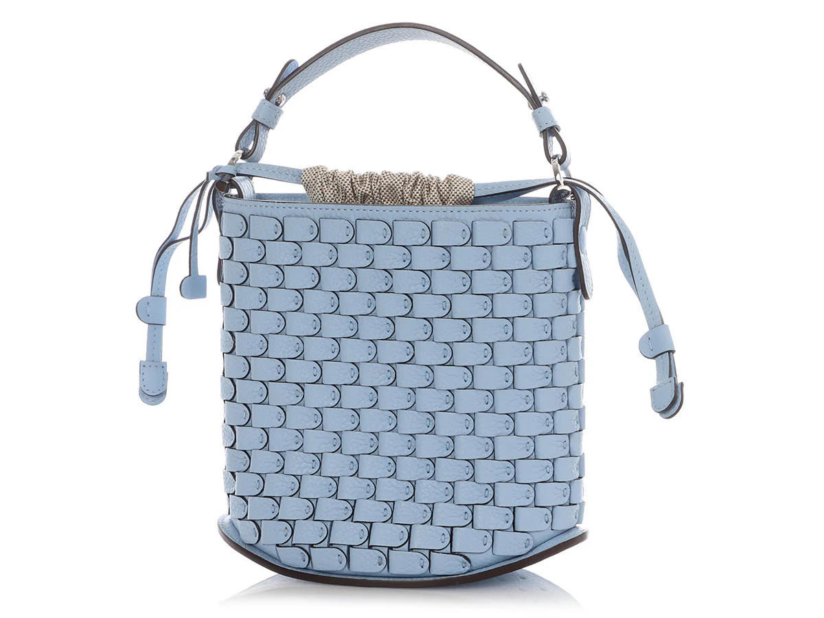 Delvaux Mini Azure Calfskin Arsenal Pin Bucket Bag - Image 3