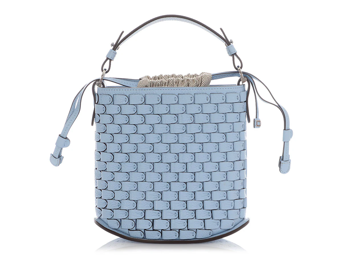 Delvaux Mini Azure Calfskin Arsenal Pin Bucket Bag - Image 5