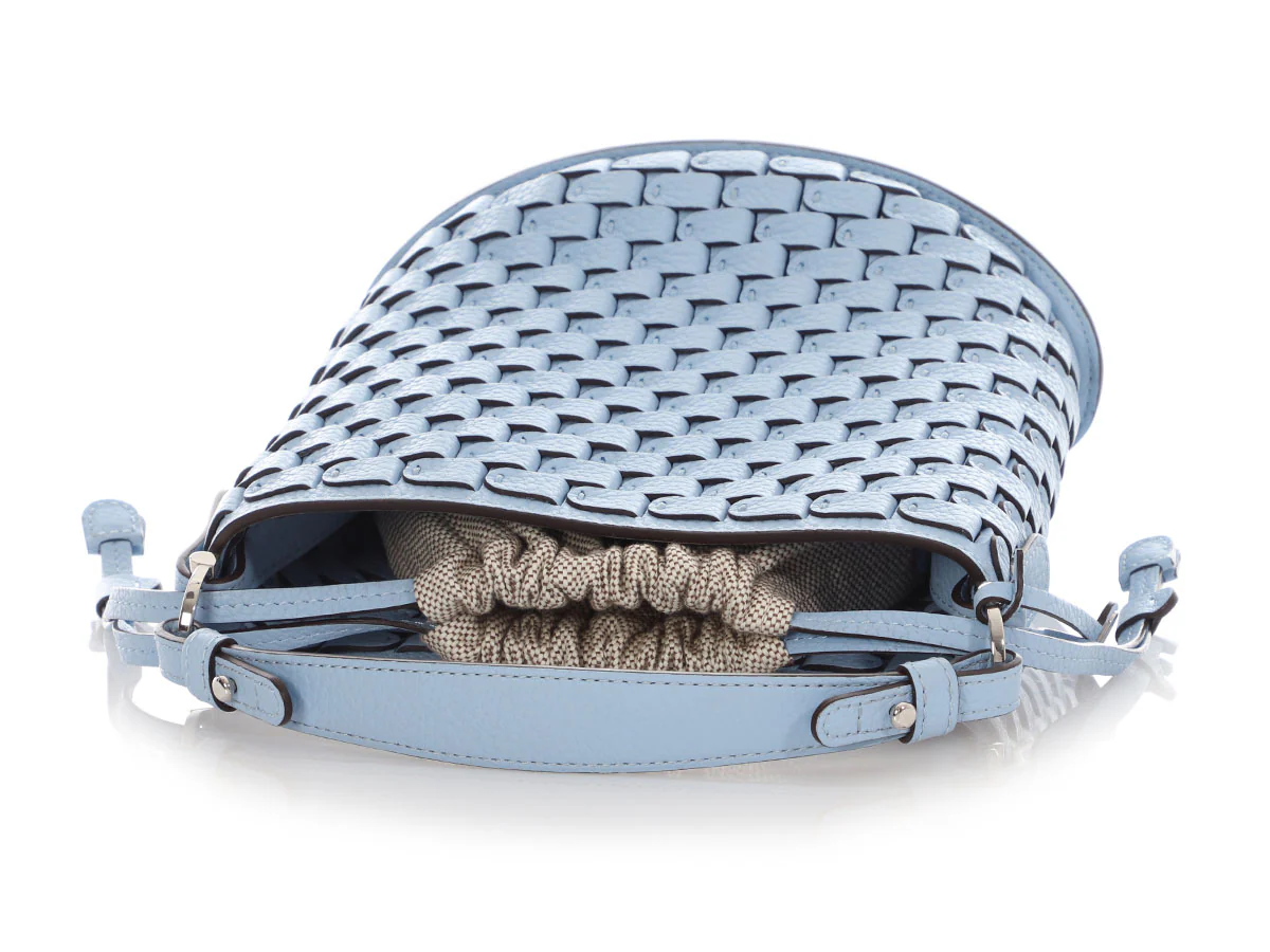 Delvaux Mini Azure Calfskin Arsenal Pin Bucket Bag - Image 8