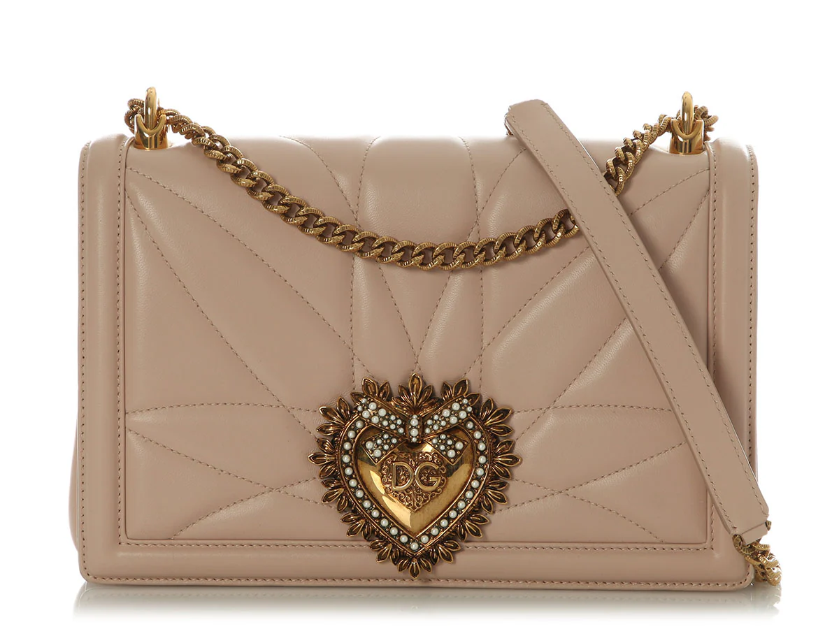 Dolce & Gabbana Beige Devotion Flap Bag