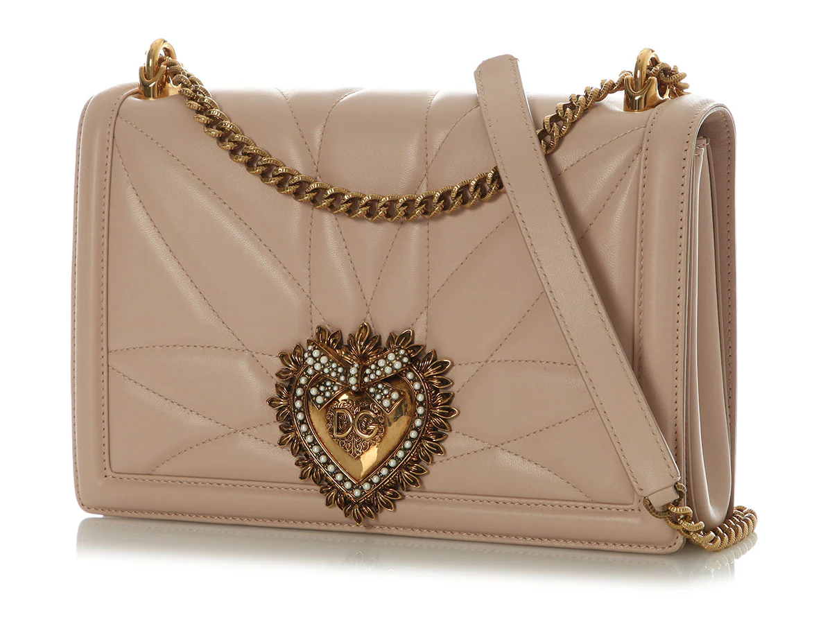 Dolce & Gabbana Beige Devotion Flap Bag - Image 2