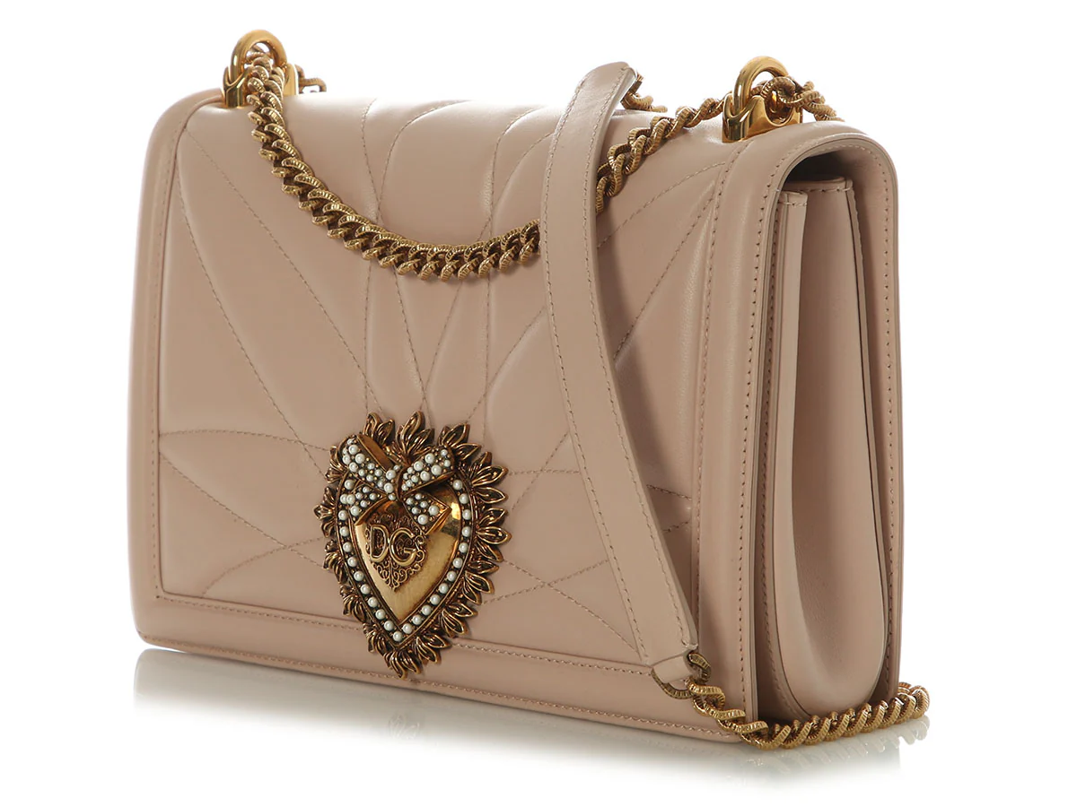 Dolce & Gabbana Beige Devotion Flap Bag - Image 3
