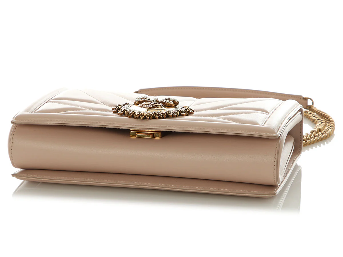 Dolce & Gabbana Beige Devotion Flap Bag - Image 6