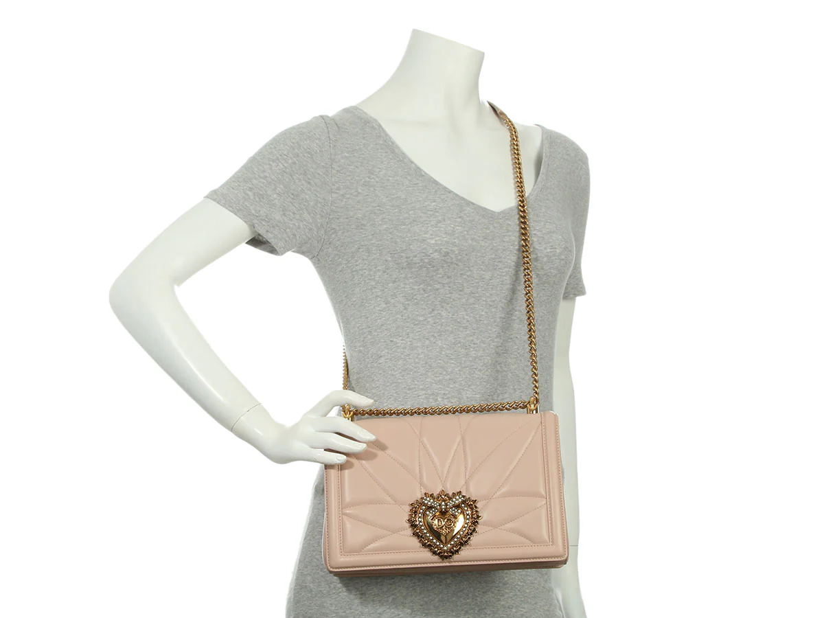 Dolce & Gabbana Beige Devotion Flap Bag - Image 9
