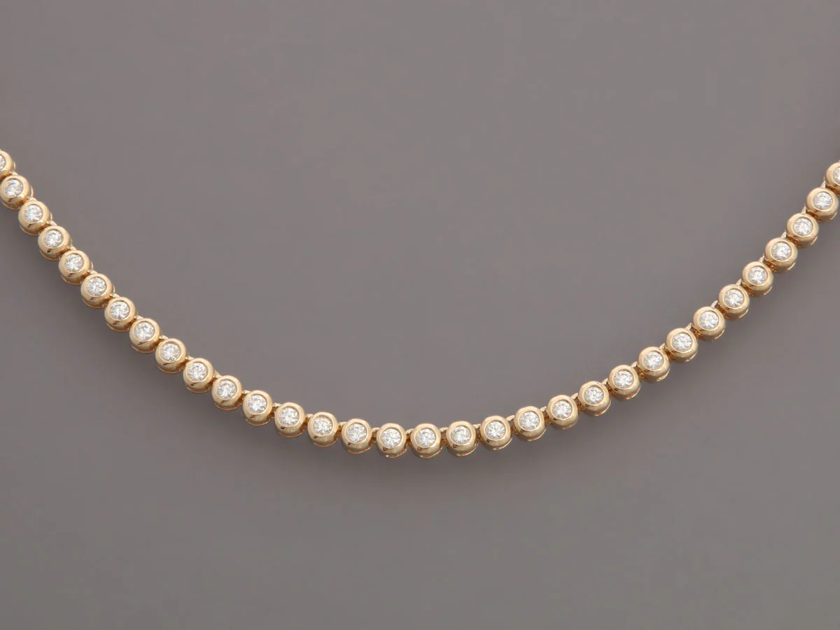14K Yellow Gold 4.24-Carat Diamond Bezel Choker - Image 3