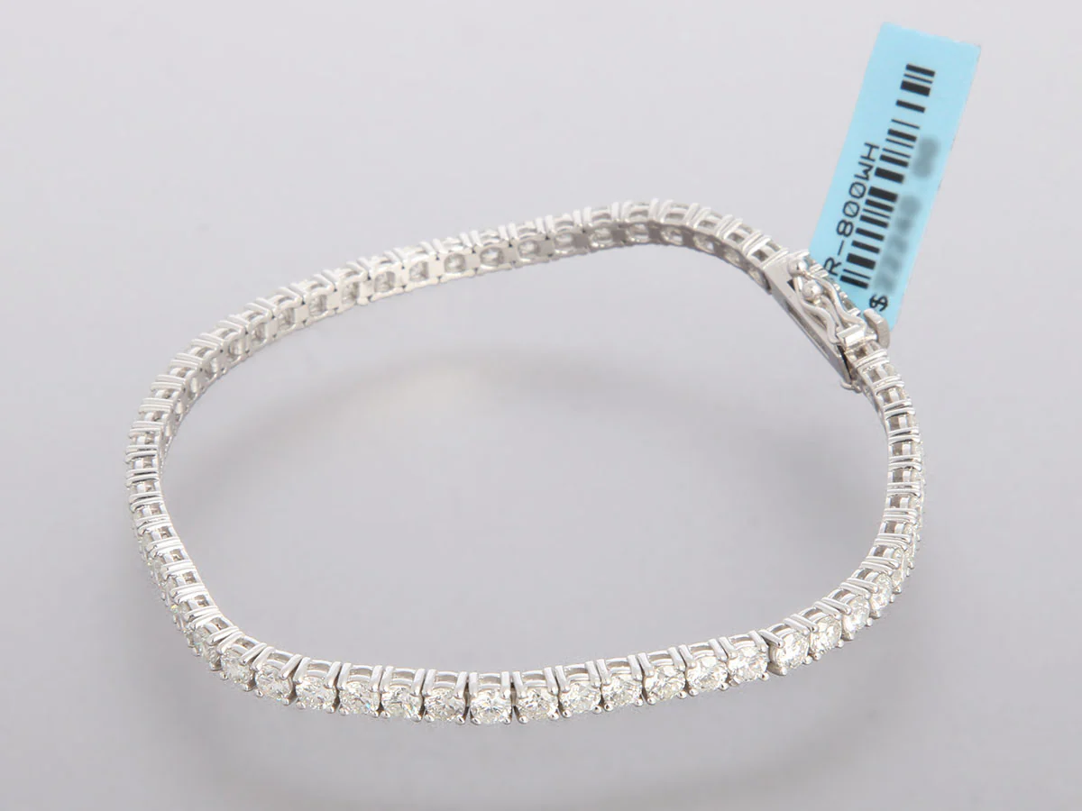14K White Gold 4.93-Carat Diamond Tennis Bracelet - Image 3
