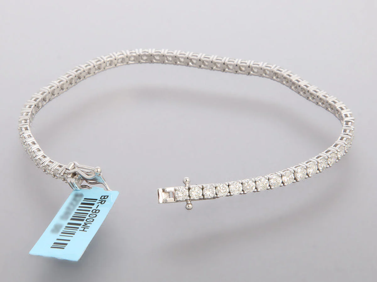 14K White Gold 4.93-Carat Diamond Tennis Bracelet - Image 4