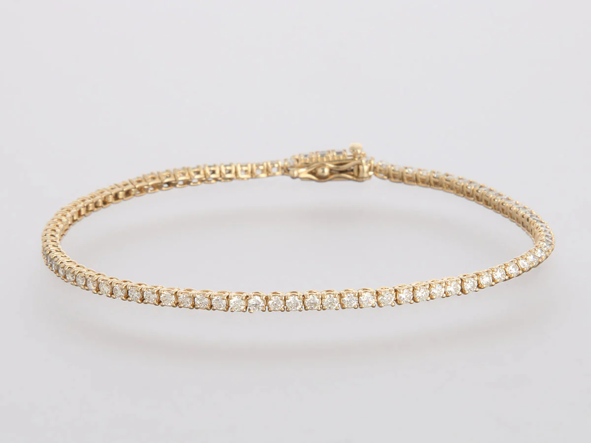 14K Yellow Gold 1-Carat Diamond Tennis Bracelet - Image 2