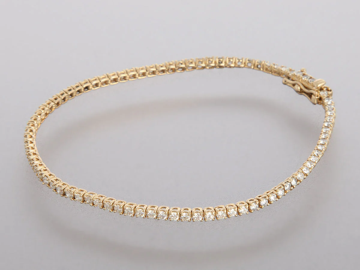 14K Yellow Gold 1-Carat Diamond Tennis Bracelet - Image 3