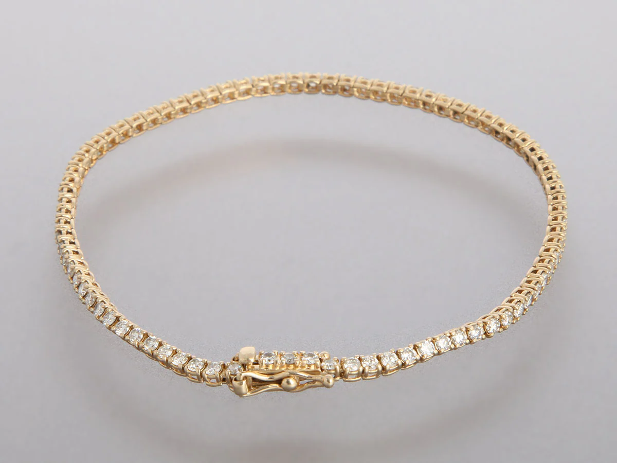 14K Yellow Gold 1-Carat Diamond Tennis Bracelet - Image 4
