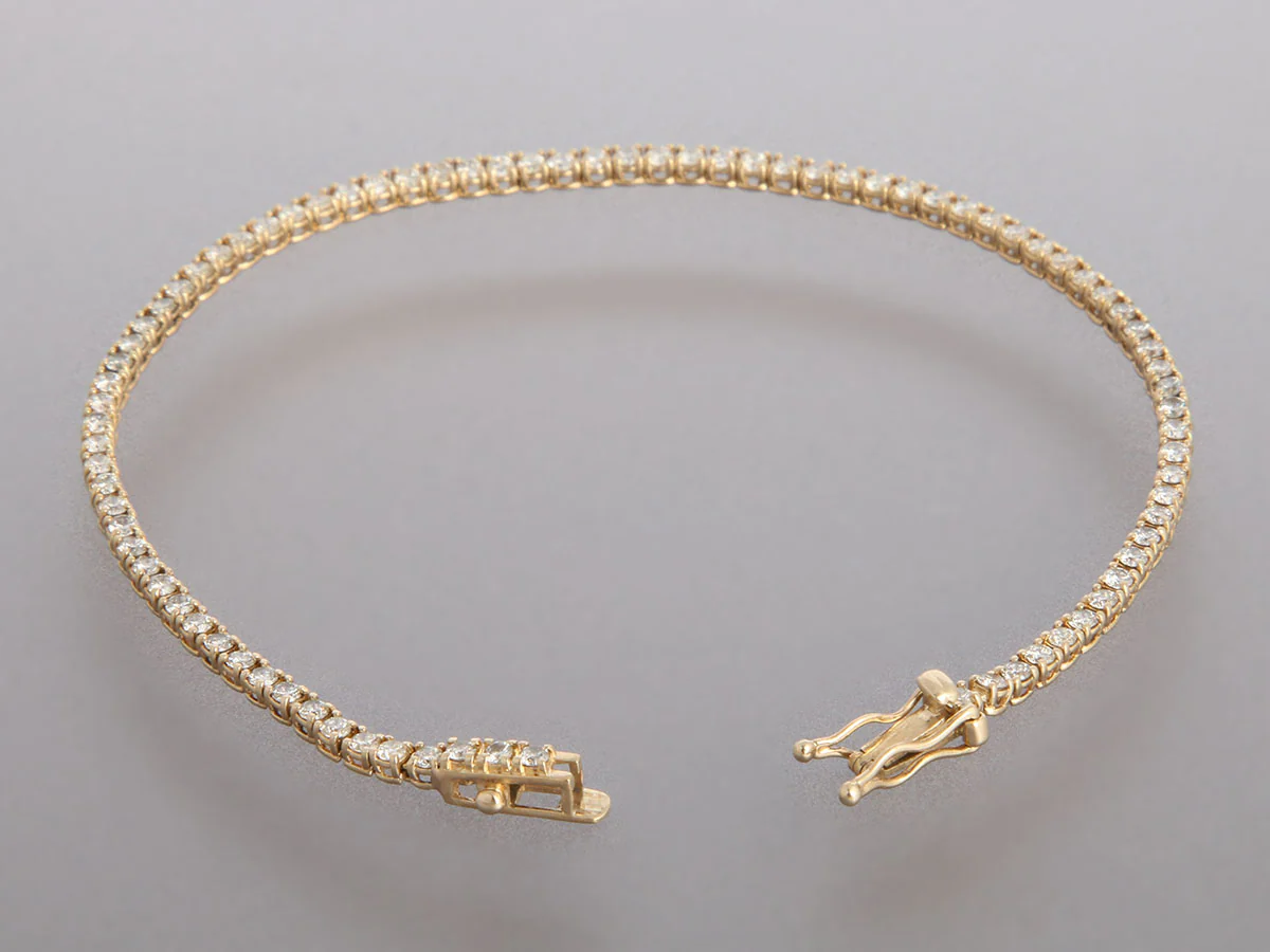 14K Yellow Gold 1-Carat Diamond Tennis Bracelet - Image 5