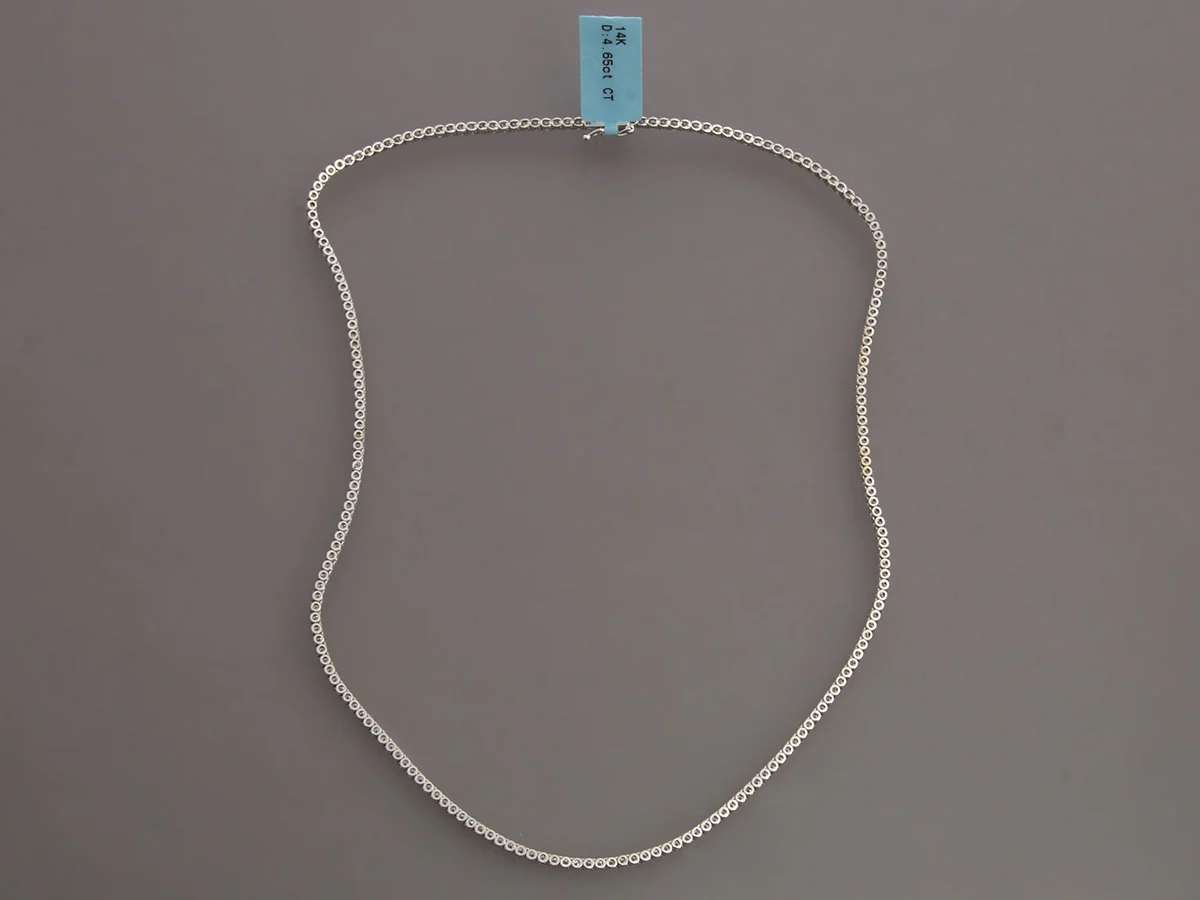 14K White Gold 4.65-Carat Diamond Tennis Necklace - Image 4