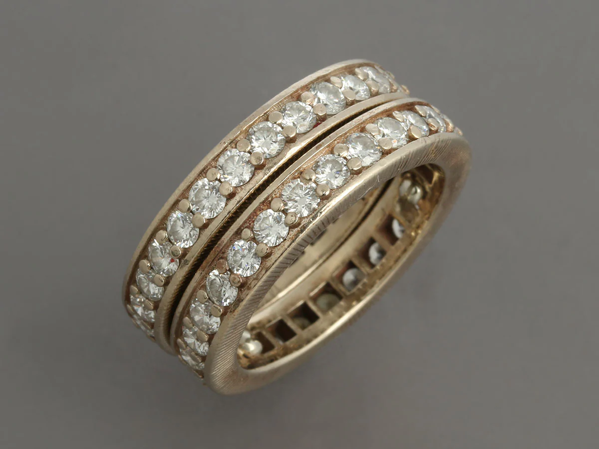 14K White Gold 2.5-Carat Diamond Eternity Band Set - Image 2