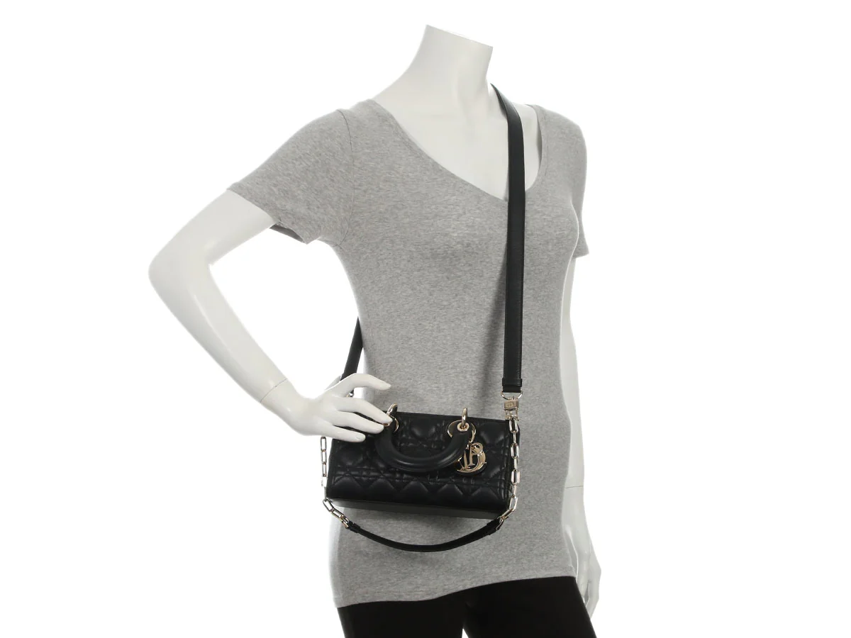 Dior Small Black Lambskin Lady D Joy - Image 9