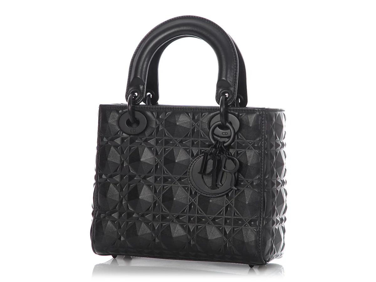 Dior Small Matte Black My ABCDior Diamond Motif Lady Dior - Image 2