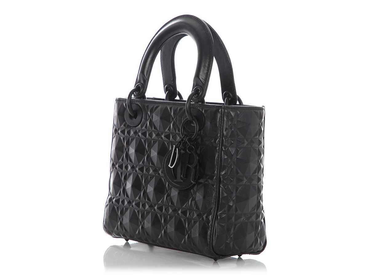 Dior Small Matte Black My ABCDior Diamond Motif Lady Dior - Image 3