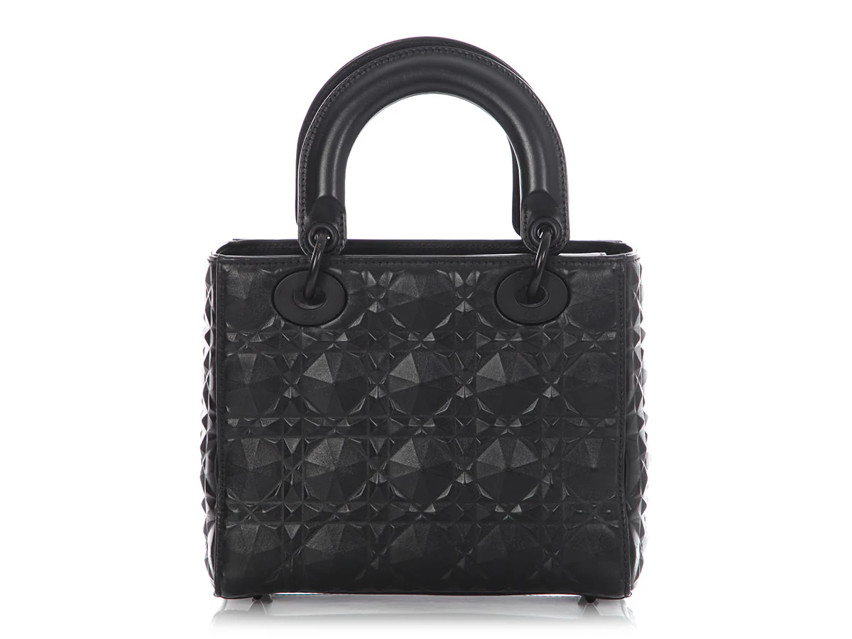 Dior Small Matte Black My ABCDior Diamond Motif Lady Dior - Image 4