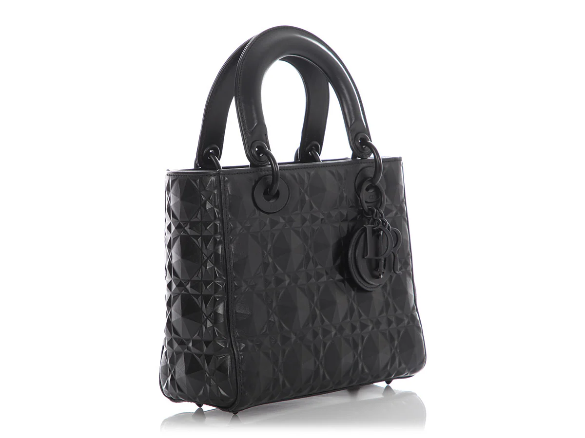 Dior Small Matte Black My ABCDior Diamond Motif Lady Dior - Image 5
